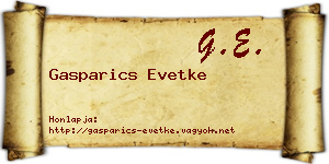 Gasparics Evetke névjegykártya